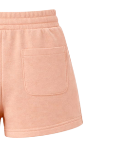 Custom Peach Women Sweat Shorts Cotton Fleece Elastic Waist <b>Drawstring</b> Gym Casual Summer Shorts OEM Manufacturer Supplier - Product Image 6
