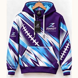 Sweat-shirt à capuche de sport tendance, personnalisé, dégradé violet-ancien or-noir, vente en gros directe de l'industrie Ziakot - Product Image 3
