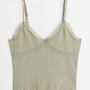 Women's <b>Stretch</b> Cotton Casual Camisole Tank Top with Built-In Non-Removable Shelf Bra <b>Machine</b>-Washable White Top - Product Image 1