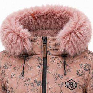 Parka d'hiver à capuche pour femme, de qualité supérieure, avec col montant, extérieur coupe-vent et intérieur matelassé doux et confortable - Product Image 3