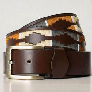 เข็มขัดหนังโปโลคุณภาพสูง มีหลายสีและดีไซน์ให้เลือก หนา ทนทาน ทำจากด้ายแว็กซ์  งานแฮนด์เมด สำหรับผู้ชาย - Product Image 4