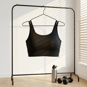 Soutien-gorge de sport sans coutures, confortable, pour yoga, col rond, coupe courte, séchage rapide, soutien-gorge de fitness, haut court sans coutures, soutien-gorge de sport noir - Product Image 2