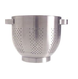 Polished Stainless Steel Metal <b>Colander</b> For Elegant Kitchen Use With Pasta Fruits Vegetables And Rice Preparation - Product Image 6