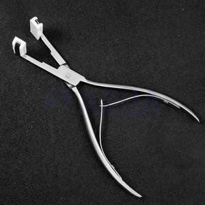 Professional Stainless Steel Black Hair Extension Tool Kit Micro Bead Loop Needle <b>Crochet</b> <b>Hook</b> Pliers Set Zipper Case for - Product Image 5