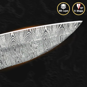 Ensemble de couteaux de chef en acier Damas de haute qualité avec étui en cuir, outils de cuisine durables pour les tâches culinaires quotidiennes - Product Image 4