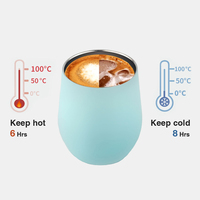 IKUK Gobelet Isotherme Minimaliste Écologique 240ml/8oz en Acier Inoxydable SUS304, Couvercle Compatible Eau Bouillante, Isolation Sous Vide 6h