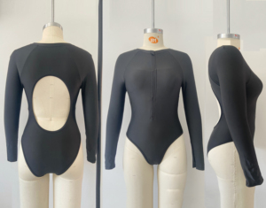 Maillot de bain une pièce à manches longues pour femmes, couleur unie, fermeture éclair sur le devant, coupe haute, séchage rapide, en Spandex et Nylon, vêtements de plage - Product Image 6