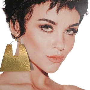 Pendientes Largos de Latón con Acabado Mate Elegante, Estilo Bohemio Geométrico Premium para Mujer, Joyería de Moda para Fiestas - Product Image 3