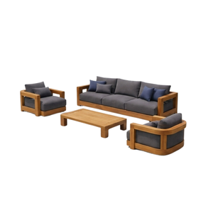 Juego de Sofás para Exteriores ARTERRA Premium Hotel Villa Teak, Cojines Resistentes a la Intemperie, Mesa de Centro Ovalada, Muebles de Patio - Product Image 1