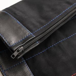 เสื้อกั๊กผ้ายีนส์สีแดงสีน้ำเงินเสื้อกั๊กสำหรับนักขี่จักรยานหนังสำหรับคลับล่า - Product Image 3