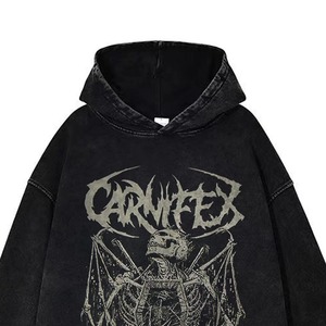 Custom Oversized DTF DTG Rhinestone Hoodie for Men Streetwear Fashion Pullover Sweatshirt Factory Wholesale - Product Image 2