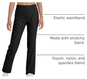 Pantalones de vestir elásticos para niñas con bolsillos, logotipo personalizado, pantalones de uniforme escolar para niñas, pantalones de vestir con cintura elástica - Product Image 5