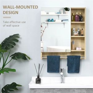 <b>Wall</b>-<b>Mounted</b> Bathroom Mirror <b>Cabinet</b> with 3 Storage Shelves for Bathrooms - Product Image 1