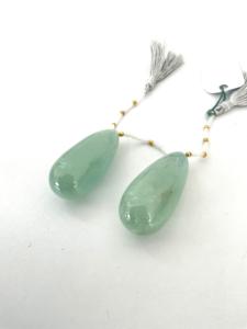Par de Gotas Lisas de Aguamarina Verde Natural, Piedra Preciosa Natural para la Elaboración de Joyería Fina - Product Image 3