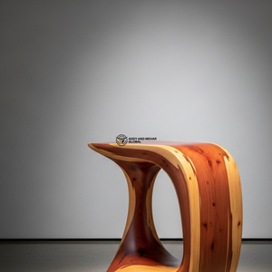 Luxury Spiral Wooden Accent <b>Table</b> – Handcrafted Solid Wood Designer <b>Stool</b> - Product Image 4