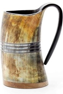 Vaso Artesanal de Cuerno de Búfalo con Asa, Diseño Vintage a Prueba de Fugas para Vino y Cerveza (Capacidad de 301-400 ml) - Product Image 2