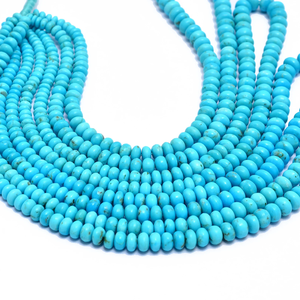 Cuentas redondas lisas de turquesa AAA+ de 3mm-6mm, turquesa natural Sleeping Beauty, piedras preciosas sueltas para la elaboración de joyería. - Product Image 3