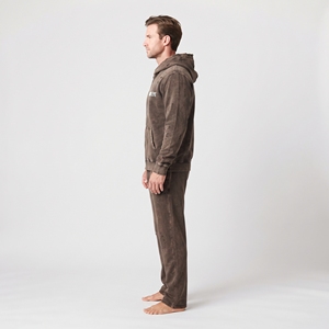 Conjunto de Chándal Personalizado para Hombre con Lavado Ácido y Efecto Desgastado, Sudadera con Capucha Vintage y Pantalones de Chándal de Pierna Ancha, Atuendo Casual a Juego Estilo Urbano - Product Image 5