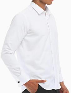 Chemises à manches longues 100 % coton pour hommes, personnalisables, blanches, pour tenue décontractée ou formelle, idéales pour le bureau – Vente en gros OEM - Product Image 3