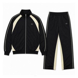 Sweat-shirt à col montant raglan de haute qualité avec passepoil personnalisé, en molleton épais, à panneaux de couleur, avec fermeture éclair, style vintage, pour jogging athlétique - Product Image 4