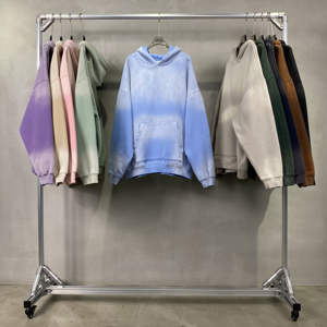 Free Sample Custom Logo Vintage Spray Dyeing Warm Winter Fleece Cotton 360GSM Oversized Pullover <b>Men</b> <b>Black</b> <b>Hoodies</b> - Product Image 3