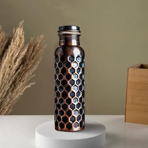 Pure Copper Water <b>Bottle</b> 1 Litre Leak-Proof Ayurvedic <b>Flask</b> Handmade Yoga Health Benefits <b>Bottle</b> for Hydration Eco-Friendly. - Product Image 6