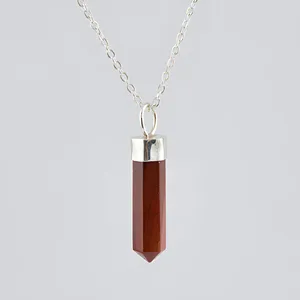 Red Onyx 925 Sterling Silver Pendant Natural Gemstone Handmade Healing Crystal Point Jewelry Wholesale - Product Image 1