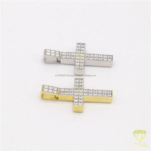 Pendentif croix miniature haut de gamme avec diamant de laboratoire, design de collier de bijoux hip-hop tendance urbaine - Product Image 6