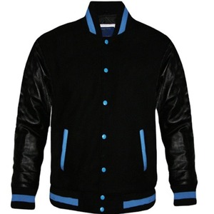Chaqueta Varsity Letterman en Oferta, Chaqueta Casual de Talla Grande Personalizada, Color Negro, Chaqueta de Cuello Vuelto al por Mayor, Ropa para Hombre - Product Image 3