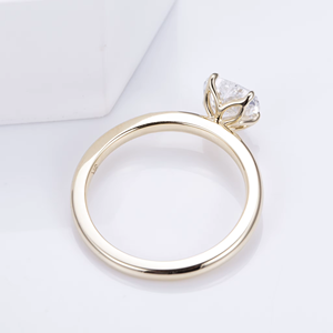 Heart Cut Diamond Engagement Ring 9K Yellow Gold Prong Setting Classic Style Women's Fine Jewelry - Product Image 6