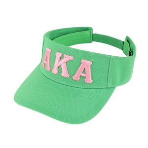 AKA Green Letters Visor <b>Hat</b> Green Color Embroidered Adjustable Sun Visor <b>Cap</b> Unisex Sports Golf Tennis <b>Hat</b> - Product Image 5