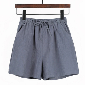 Pantalones Cortos Casuales de Algodón 100% de Tela Premium para Mujer Saleh Enterprises, Cintura Alta, Corte Holgado, con Cordón Ajustable, Ecológicos, Suaves para el Verano - Product Image 3