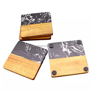 Posavasos Cuadrados de Resina y Madera de Alta Calidad, Estilo Moderno Clásico, 10 mm de Grosor, Ecológicos, Personalizables, Precio Bajo, Calidad de Exportación - Product Image 1