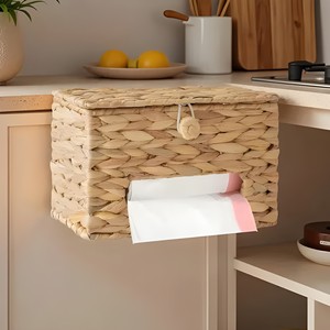 Funktionaler Wasserhyazinthen-Plastik-Müllbeutelrollenhalter, günstiger Aufbewahrungsbehälter für Nylon-Müllbeutel. - Product Image 6