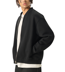 Blouson Bomber Unisexe Oversize en Polaire avec Fermeture Éclair Intégrale, Col et Poignets Côtelés, Style Décontracté Varsity, Vêtement Personnalisé - Product Image 4