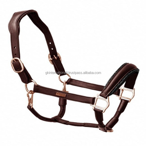 เชือกแขวนคอหนังกายวิภาคหนังอินเดียคุณภาพสูงเชือกแขวนคอแข่งม้าพร้อมหัวเข็มขัดทองเหลืองปรับได้เบาะนุ่มนวล - Product Image 6