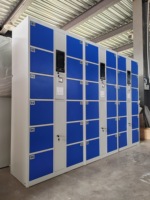 Casier électronique intelligent en métal avec lecteur de codes-barres et reconnaissance faciale, serrure à clé, rangement durable pour usage public