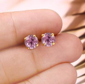 ต่างหูมอร์แกไนต์มาดากัสการ์ ตัวเรือนเงินแท้ ประดับเพชรแบบฝังขอบ เหมาะสำหรับเป็นเครื่องประดับเจ้าสาว ของขวัญวันครบรอบ และของขวัญสำหรับงานปาร์ตี้ - Product Image 2