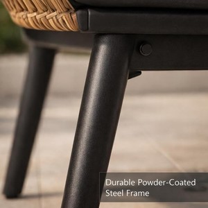 Contemporary <b>Rattan</b> Outdoor <b>Sofa</b> Set with Coffee Table Garden Seating 4 Person Weather Resistant Patio Furniture - Product Image 5