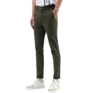 Pantalon décontracté pour homme en toile 100 % coton de qualité supérieure, taille mi-haute, léger et respirant, avec logo personnalisé, idéal pour l'été - Product Image 1