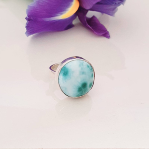 แหวนบลูลาริมาร์ เงินแท้ 925 แหวนพลอยทำมือ ผู้จำหน่ายขายส่ง - Product Image 2