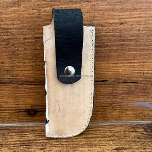 Cubierta de cuchillo de cuero genuino Real de alta calidad profesional tablero a cuadros patrón cuchillo vaina cinturón superior abierto para uso al aire libre - Product Image 6