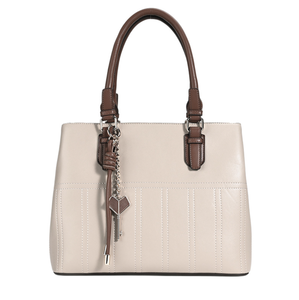 Sac fourre-tout décontracté en cuir PU bicolore, grande capacité, sac à bandoulière avec fermeture éclair, pour le bureau et l'usage quotidien, pour femme - Product Image 5