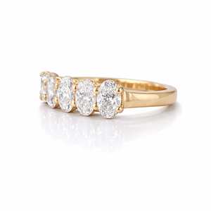 Bague de mariage ovale en diamant, or massif 10k 14k 18k, bague d'anniversaire empilable, clarté VVS, couleur E, alliance minimaliste pour femme - Product Image 4