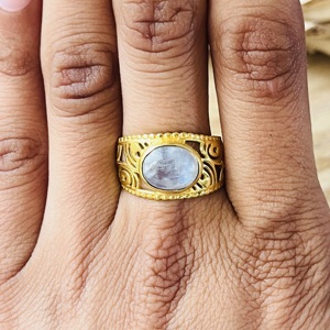 New Arrival Moonstone <b>Rings</b> Boho Brass <b>Ring</b> For Women 18k <b>Gold</b> Plated Filigree Statement <b>Cocktail</b> <b>Ring</b> For Wholesale/OEM/ODM - Product Image 6