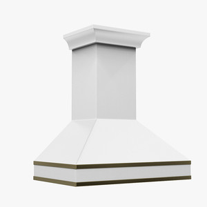 Hotte de cuisine en laiton avec finition noire, design à bordure noire, cheminée de poêle artisanale, hotte murale - Product Image 5