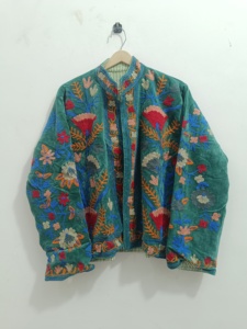Chaquetas florales con bordado indio, interior de terciopelo, algodón, estilo bohemio, abrigo de invierno, ropa de calle - Product Image 1