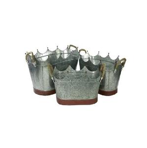 Jardinières ovales galvanisées avec poignées en corde pour la décoration extérieure de la ferme, pots à plantes et jardinières - Product Image 6