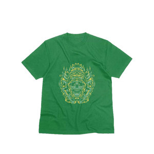 Camiseta Negra Extra Grande para Hombre con Estampado de Calavera y Tropical, Manga Corta, Cuello Redondo, Estilo Urbano, Impresión Digital, Jersey de Algodón 320g - Product Image 6