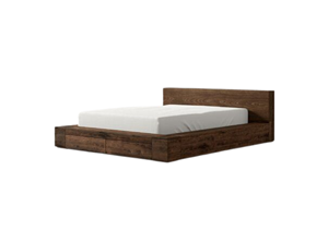 Linz Modern King <b>Platform</b> Soft <b>Bed</b> <b>Frame</b> Crafted From Solid Teak Wood with Spacious Built-in Drawers for a Warm Bedroom Feel - Product Image 4